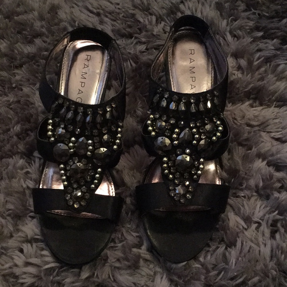 Rampage | 3” Black Rhinestone Heels 
